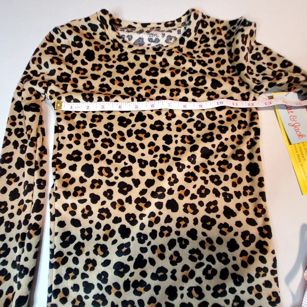 Cat And Jack Leopard Print Long Sleeve Stretchy Pajama Set For Women Size 8 - Picture 3 of 13